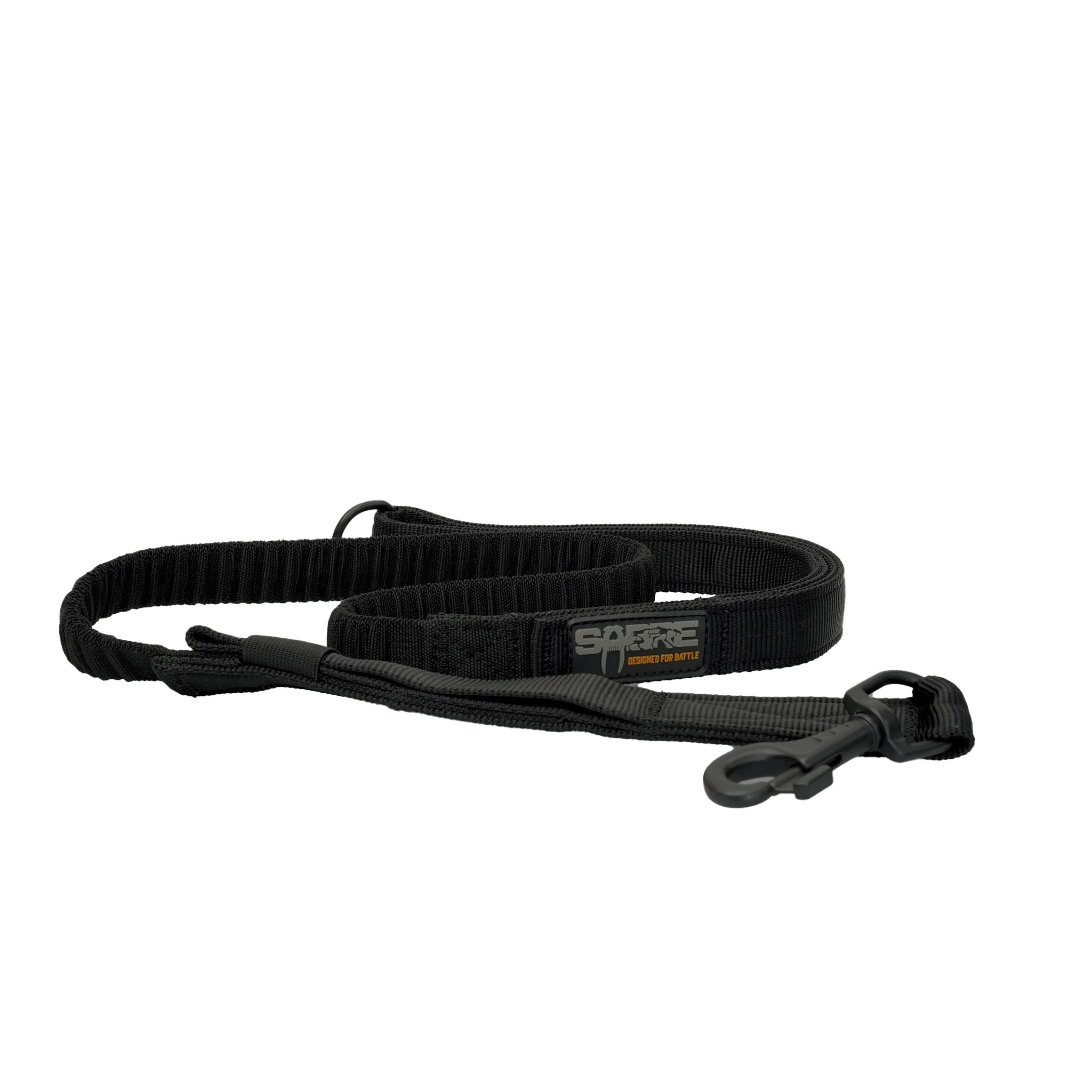 A black nylon K9 leash featuring a G-Hook coated in black Cerakote® and built-in swivel to prevent twists.