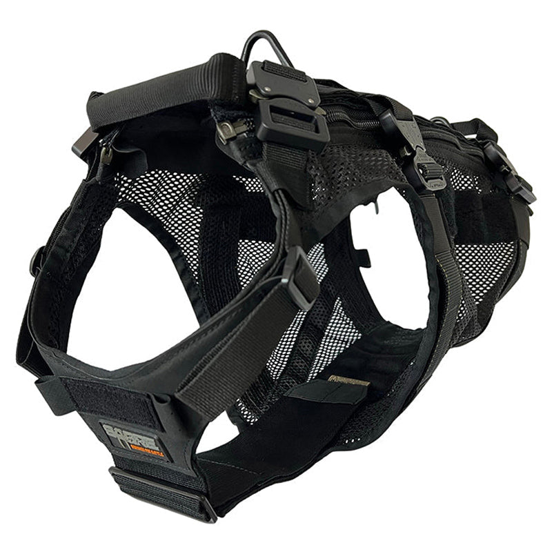 Sabre Tactical black MAKO K9 Harness full-body, load-rated tactical harness for medium to large working dogs.